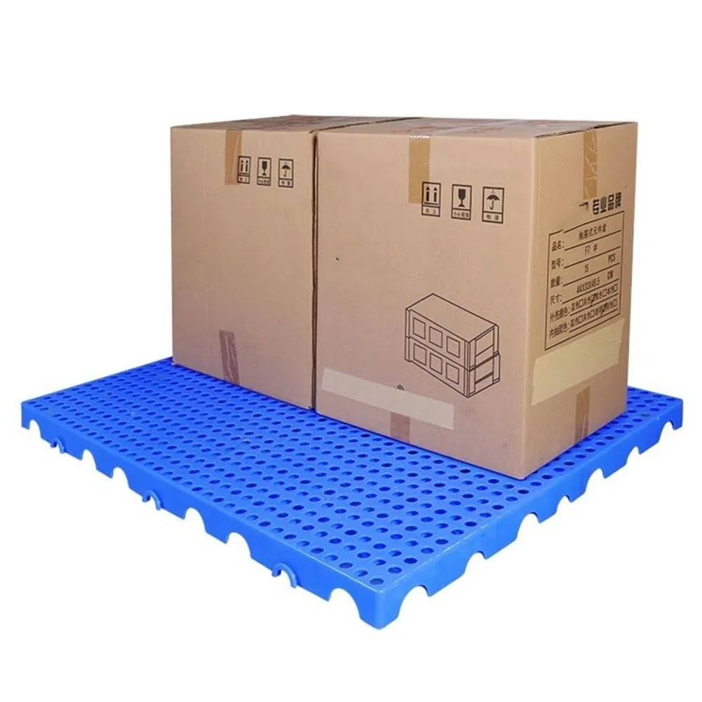 Palets De Plástico Ligeros Estera De Almacenamiento De Carga Suelo Encajable Sistema Pallet Rejilla Transpirable Palets De Suelo Para Garaje Supermercado Almacén ( Color : Azul , Tamaño : 60x30x3cm )