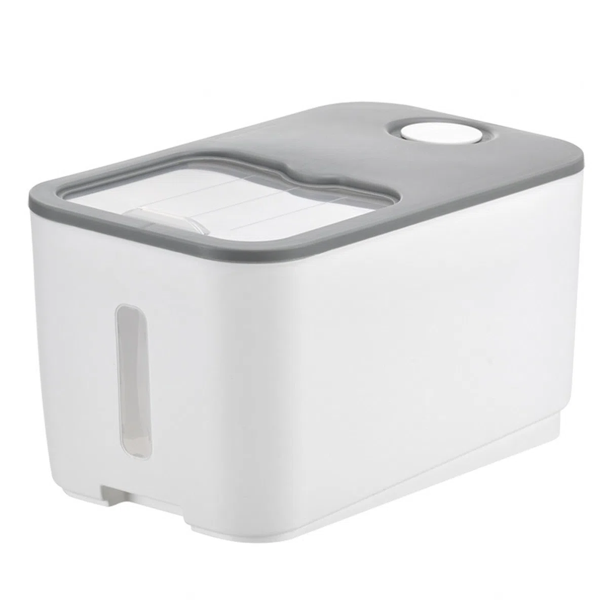 NIBHZ Contenedores de Alimentos Extragrandes, Contenedores de Almacenamiento con Tapas y Cuchara, Contenedores de Cocina Herméticos para Almacenar Alimentos Secos, Contenedor,Grey-10KG