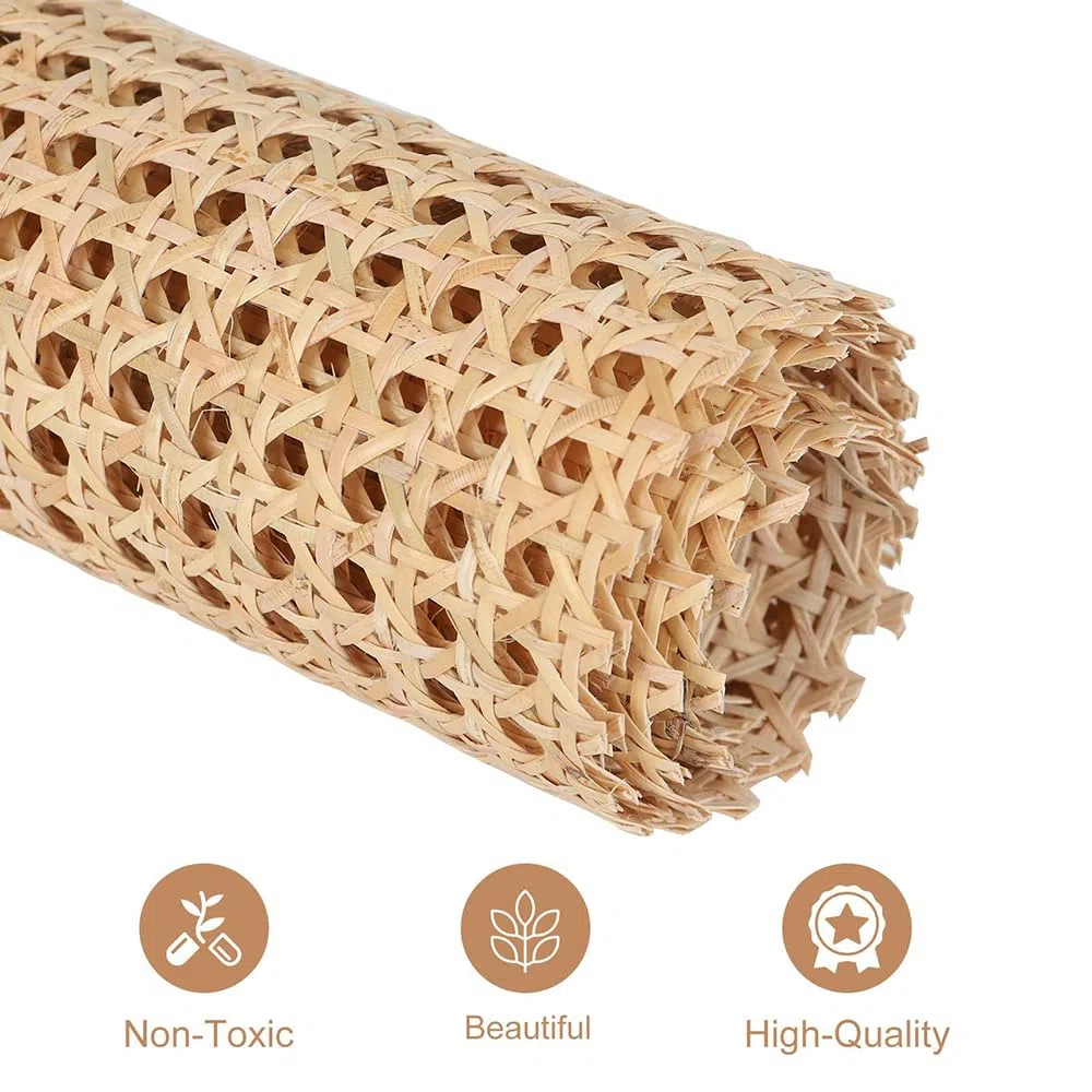 Ratán Rollo PE,Trenza vienesa,Rollo Plancha de Rattan Tejida,resistente al moho,ancho de ratán,resistente agua,malla de panal de abeja,silla de trenza vienesa para proyectos de bricolaje(35cm x 2 m)