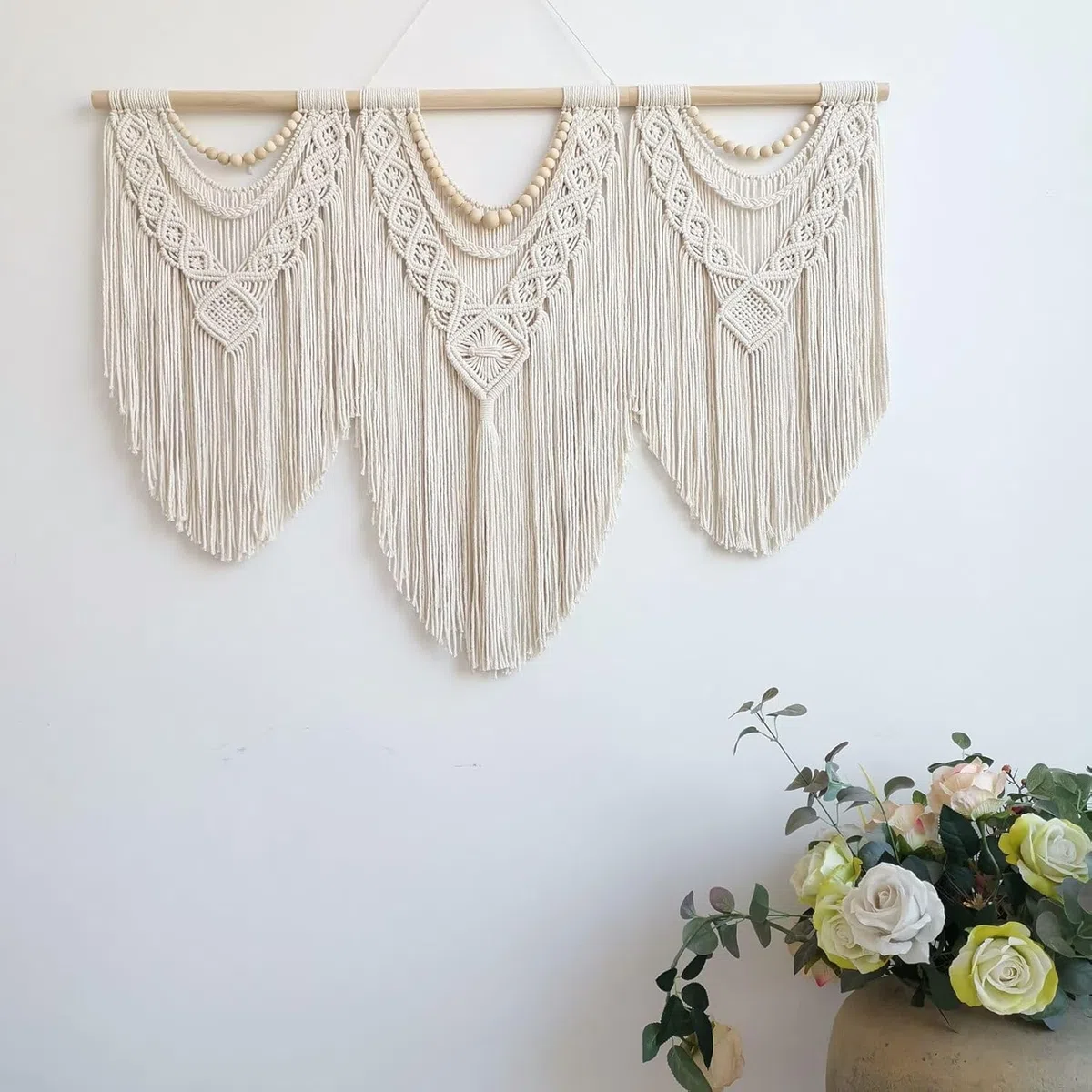 Hibisaws Tapiz de macrame pared de arte tejido, decoración de habitaciones, decoración de balcón, decoración de pared