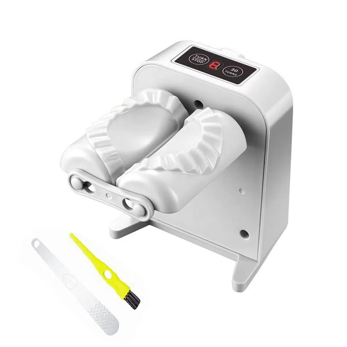 Máquina para Hacer empanadillas a presión eléctrica automática para el hogar 3 Piezas con Cuchara y Cepillo para Hacer empanadillas