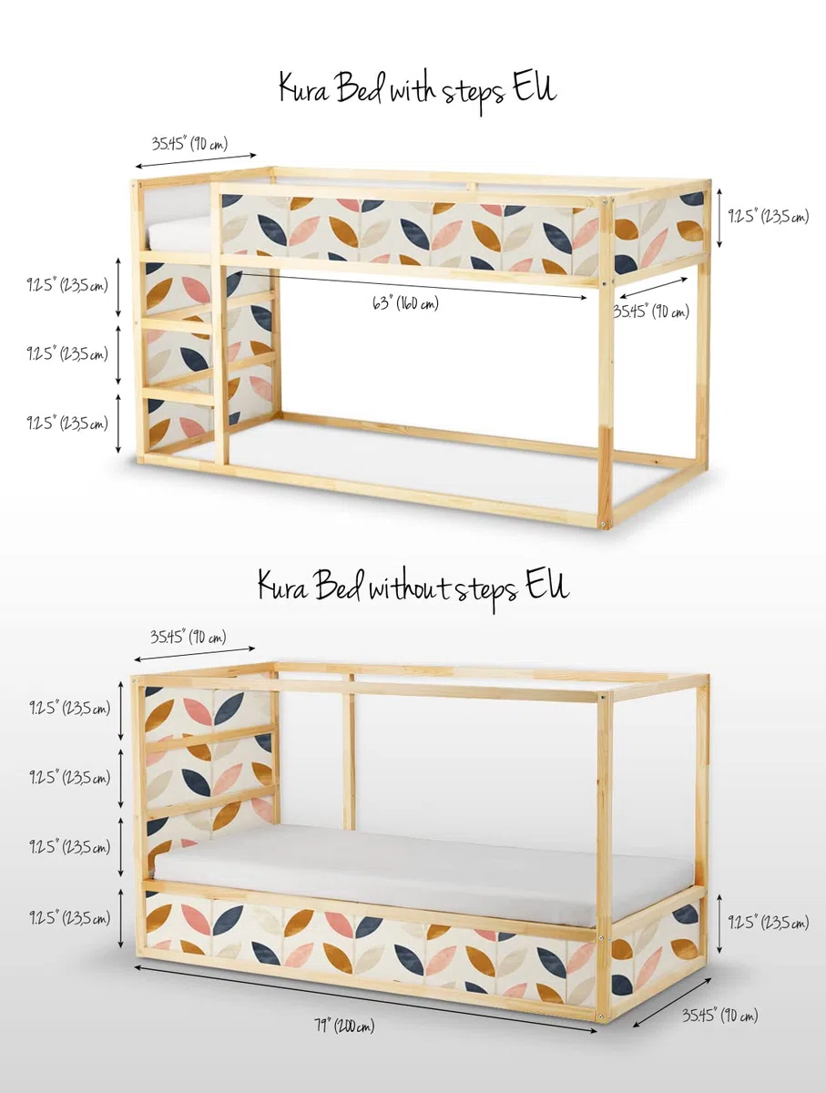 Coloray Conjunto de Pegatinas Cama Kura Pegatina Para Niños Set con Pasos - Patrón de estilo escandinavo