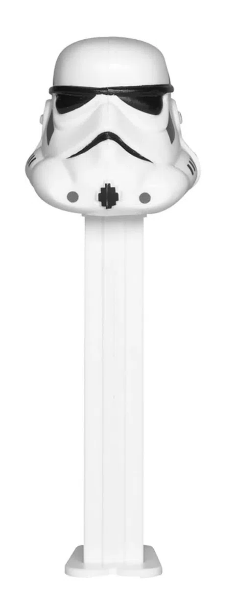 PEZ Storm Trooper - Dispensador de caramelos de Star Wars | Dispensador de caramelos Storm Trooper PEZ con repuestos de caramelos | Recuerdos de fiesta de Star Wars, bolsas de agarre