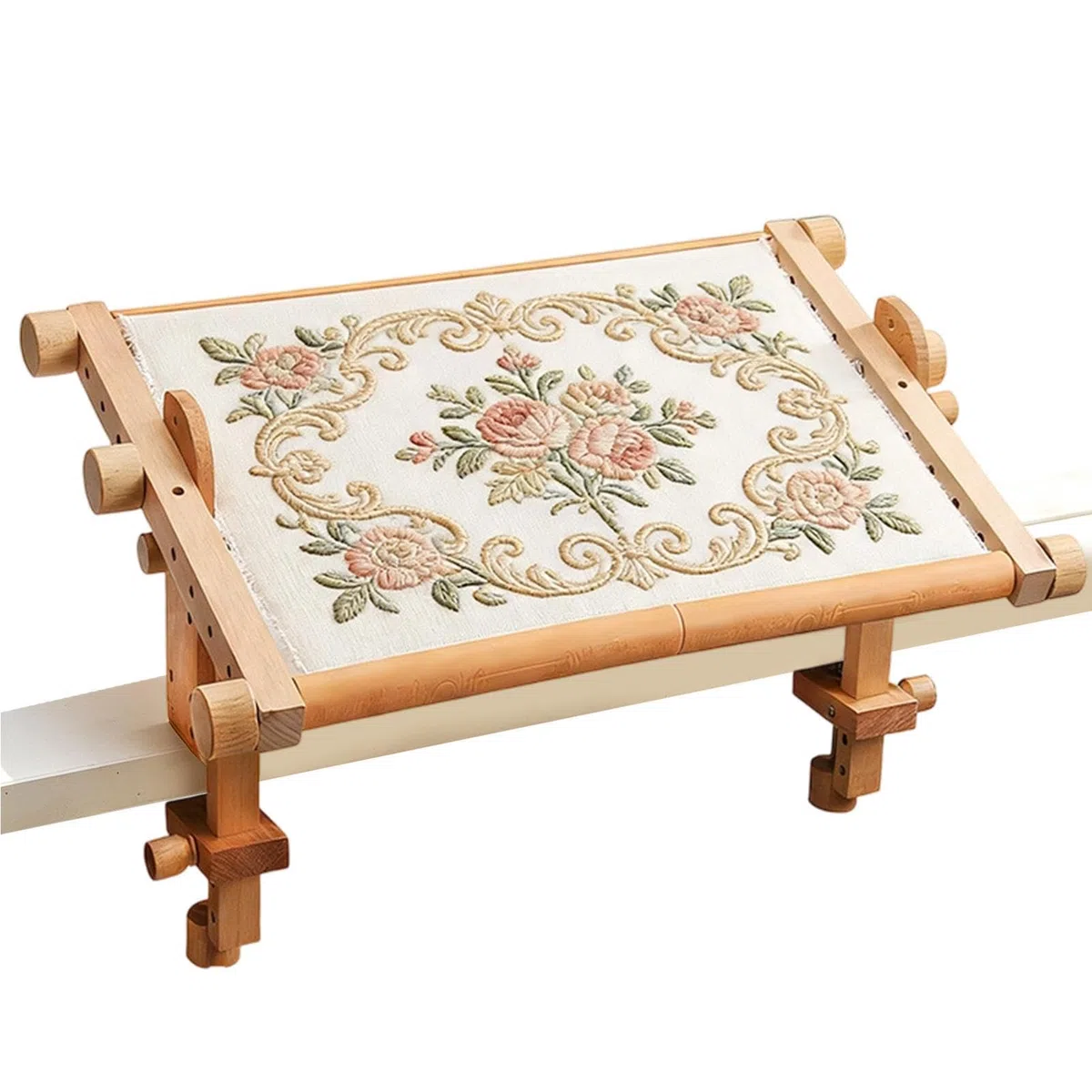 Soporte Bastidor De Bordado Madera, ahorrador de espacio, con ángulo | Soporte para Bordado Regalo Cumpleaños y Práctico Esposa, Abuela, Principiante, Experto