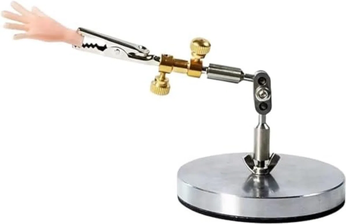 Soporte De Tercera Mano Helping Hand Tool, Brazo Flexible Ajustable con 5 Conectores, Base De Acero Inoxidable Resistente, Soporte para Pinza De Cocodrilo para Animadores, Maq