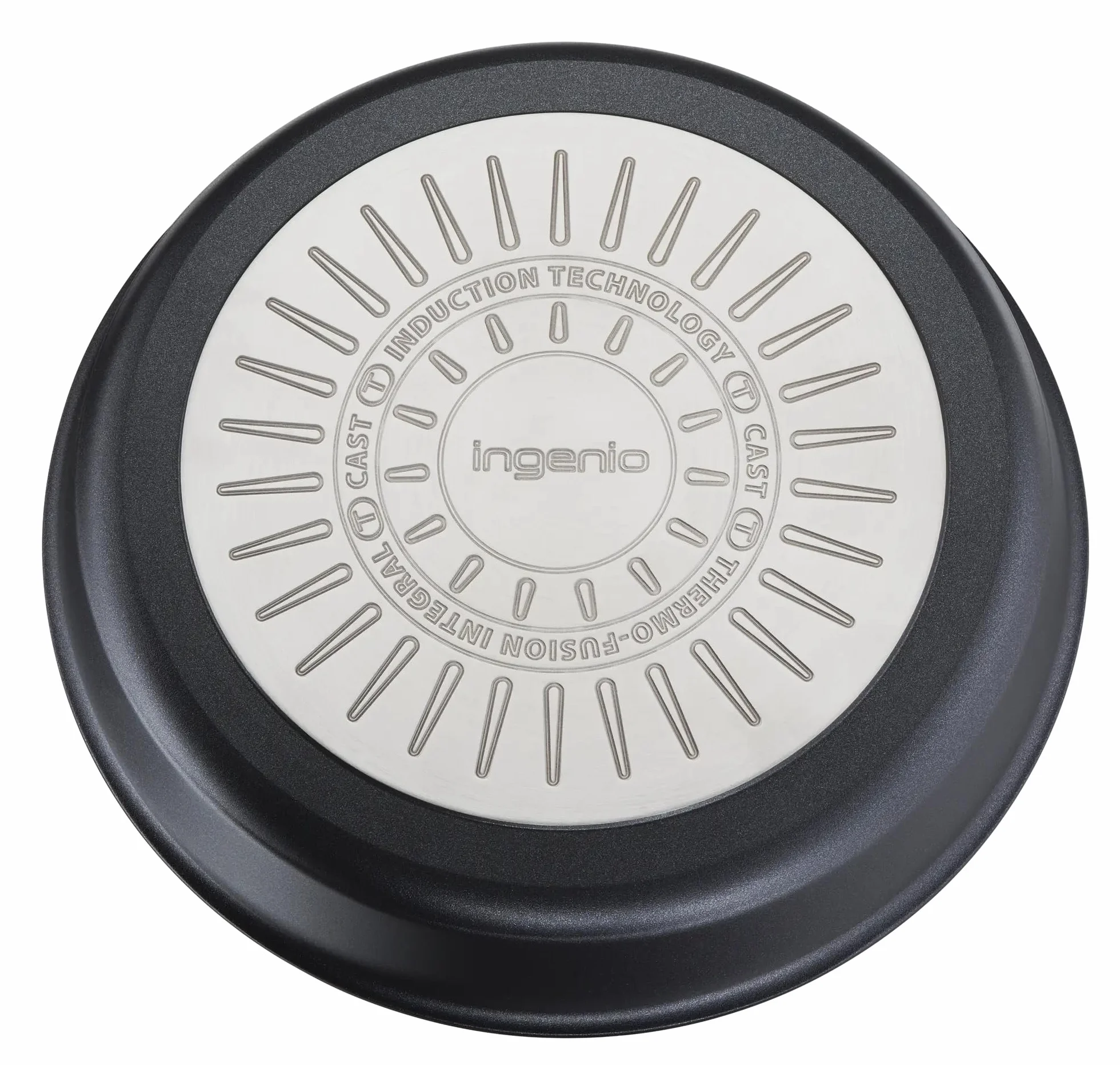 Tefal Ingenio - Sartén grill 26 cm, inducción, revestimiento antiadherente, aluminio fundido apilable, apto para lavavajillas, Eco Resist L8584004, Negro, antiadherente