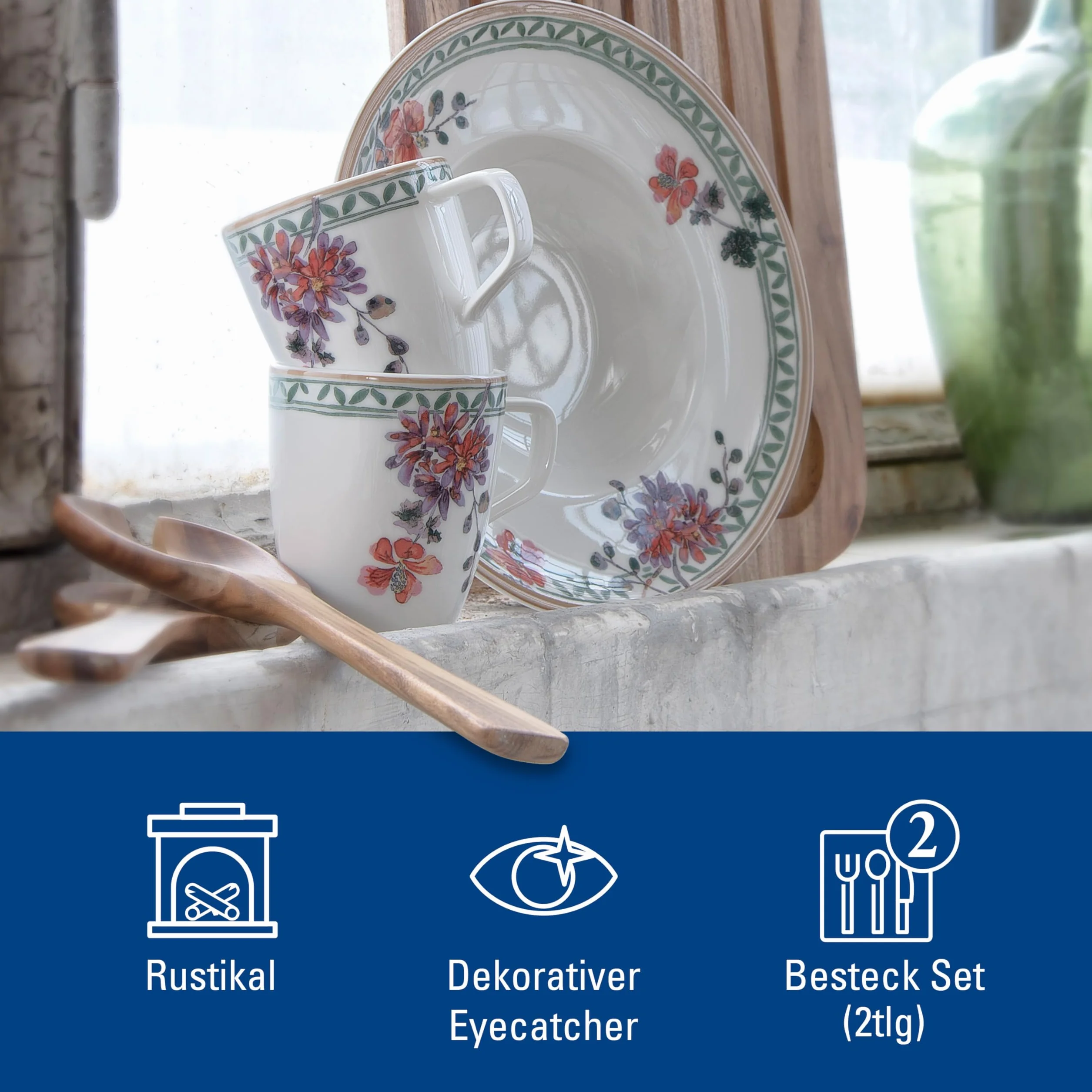 Villeroy & Boch Artesano Original Set de 2 Cubiertos para Ensalada, Madera, Multicolor