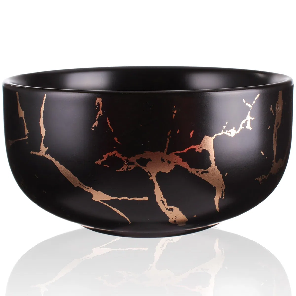 Goodwei Juego de matcha completo con espiga, cuchara de matcha y cuenco para matcha de cerámica a juego, moderno cuenco de té Chawan con jaspeado dorado (negro, escoba 80)