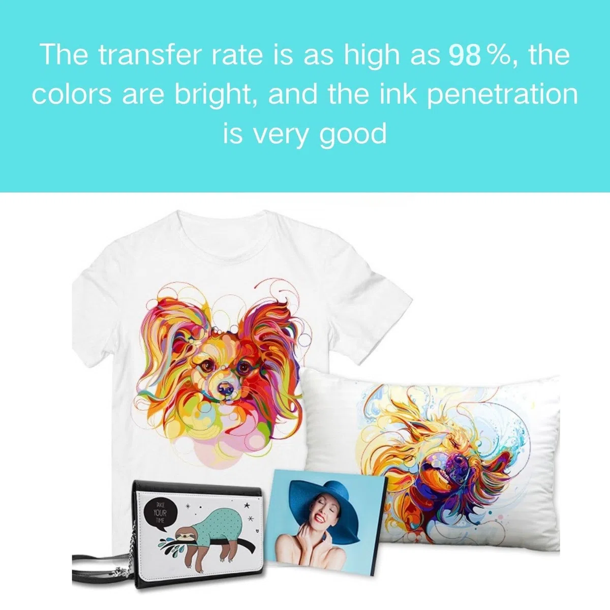 Papel de Sublimación A3, 297 x 420 mm 100 g/m² 50 Hojas de Papel de Transferencia para Camisetas Tazas Metal Cerámica Vidrio, Compatible con Epson, Roland, Mutoh, Mimaki Impresoras