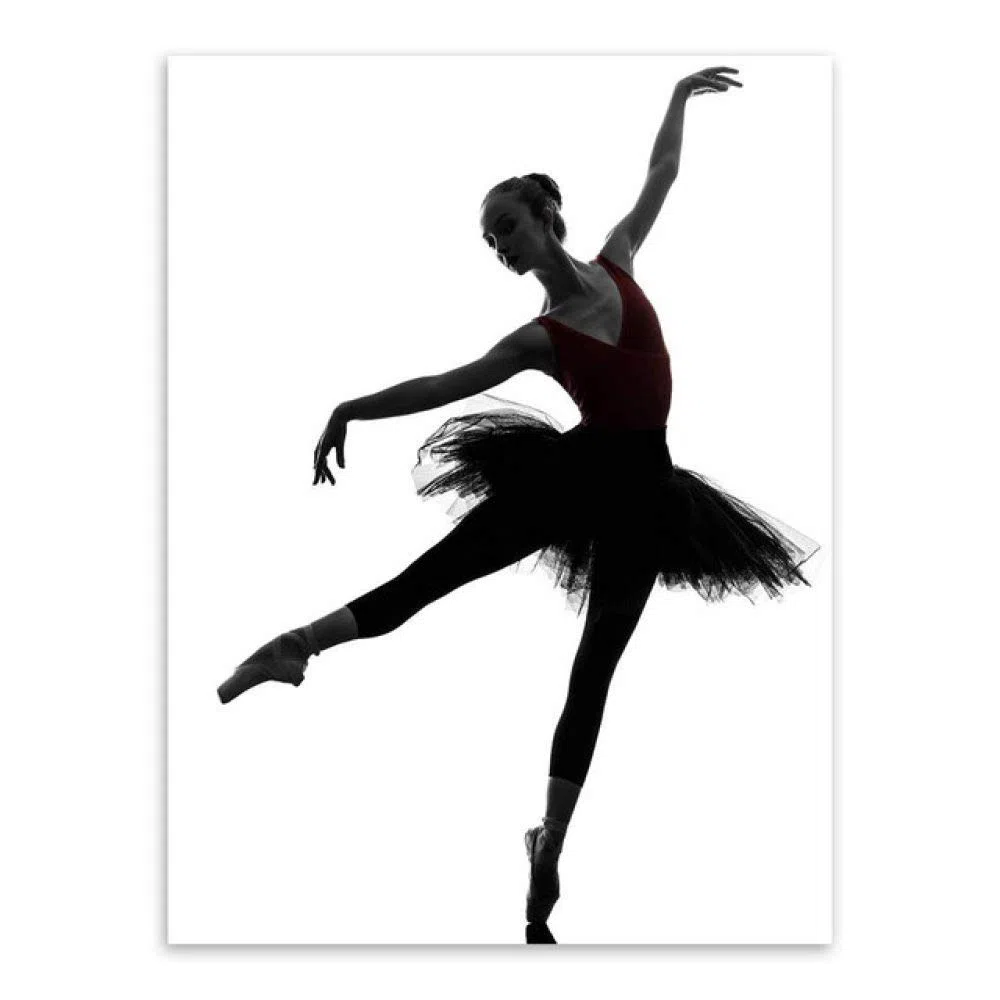 Impresión En Lienzo，Bailarina De Ballet Blanco Y Negro Moderno Silueta Belleza Niña Foto Arte Impresión Cartel Pared Imagen Lienzo Pintura Bailarina Decoración Del Hogar Adecuado Para Toda La D