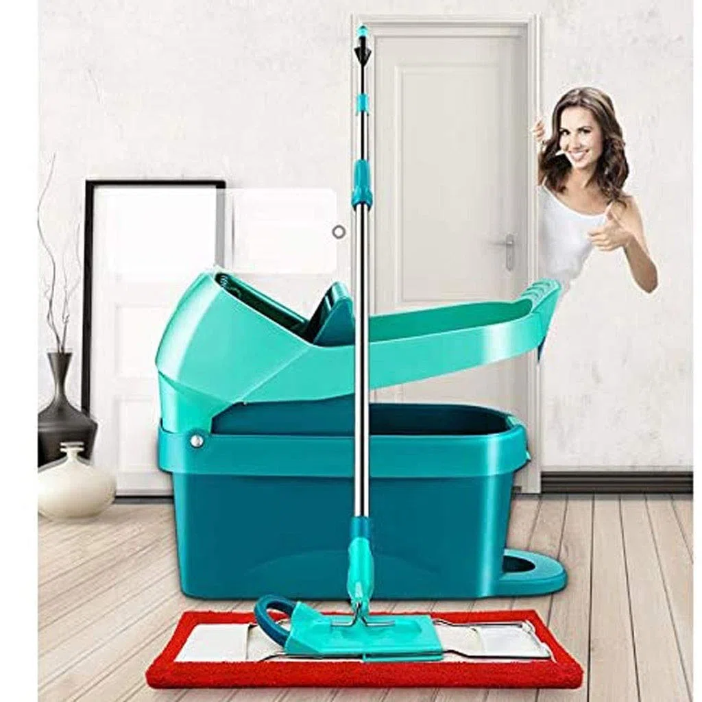 Trapeador de Microfibra para Pisos de Madera Dura, Mango de Acero Inoxidable, Almohadillas de paños de trapeadores Planos Reutilizables Lavables, para Limpieza de Pisos húmedos o Secos Vision