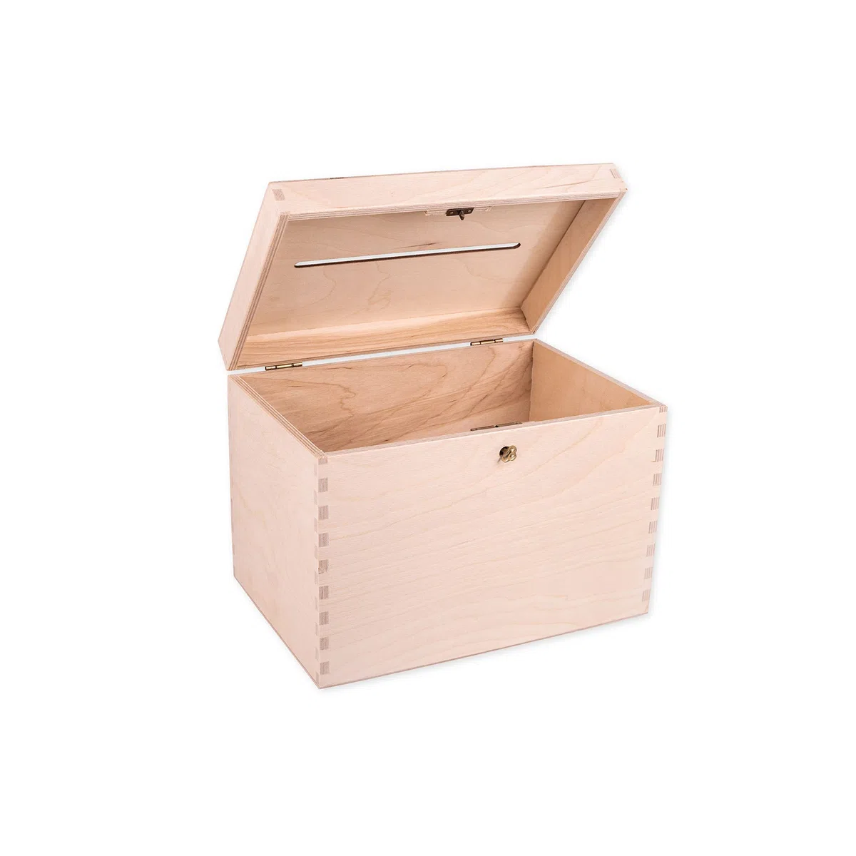 Caja de tarjetas de boda de madera sin terminar, decoración, organización, gran artesanía de madera natural, decoración rústica del hogar, recuerdo, pecho 29 x 25 x 15 cm.