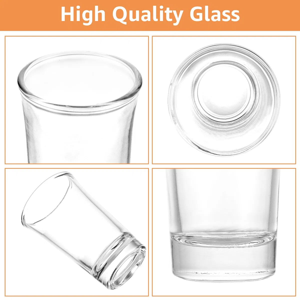 WOPPLXY Juego de 36 vasos chupito, chupitos cristal de 47 ml con 4 vertedores, vasos chupito cristal para tequila, schnapps y vodka
