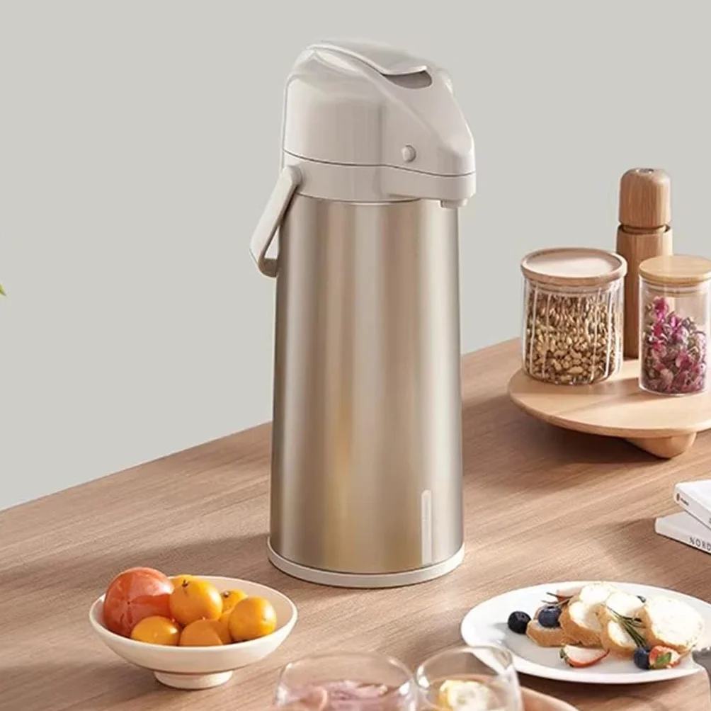 Termo de café y té, dispensador de bomba de doble pared aislada para agua caliente, gran capacidad para conferencias y eventos