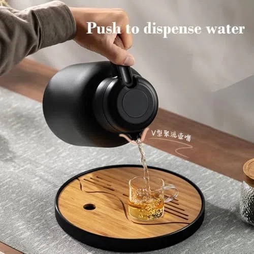 Jarra de café aislada, olla de acero inoxidable al vacío para bebidas calientes, diseño a prueba de fugas, ideal para café, té y leche, capacidad de 1,6 L