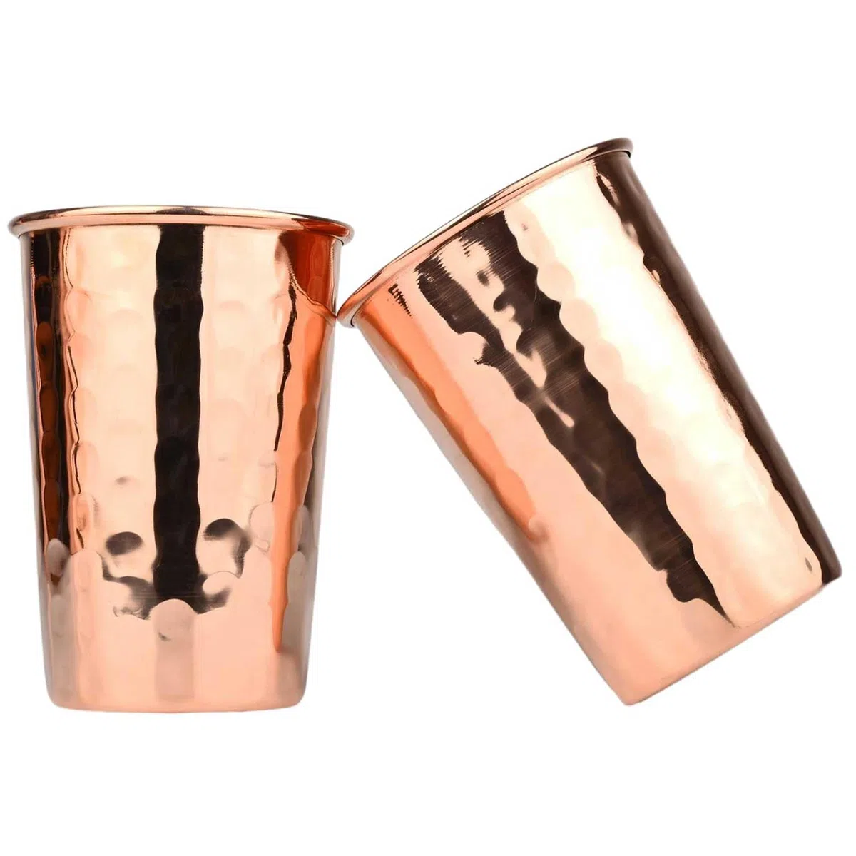 ANCIENTIMPEX Juego de 2 vasos de cobre puro, vasos martillados de 300 ml, vasos ayurvédicos hechos a mano para beneficios para la salud, vasos de agua para uso doméstico y de oficina