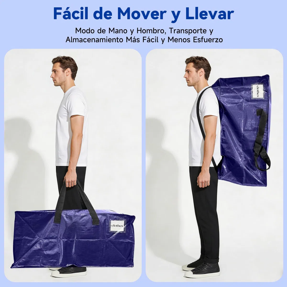 4 Piezas 92 L Bolsa De Almacenamiento, Bolsas De Mudanza Impermeables, Caja De Mudanza Grande Con Cremallera Y Asa, Adecuado Para Mudanzas, Campamentos Y Almacenamiento De Ropa