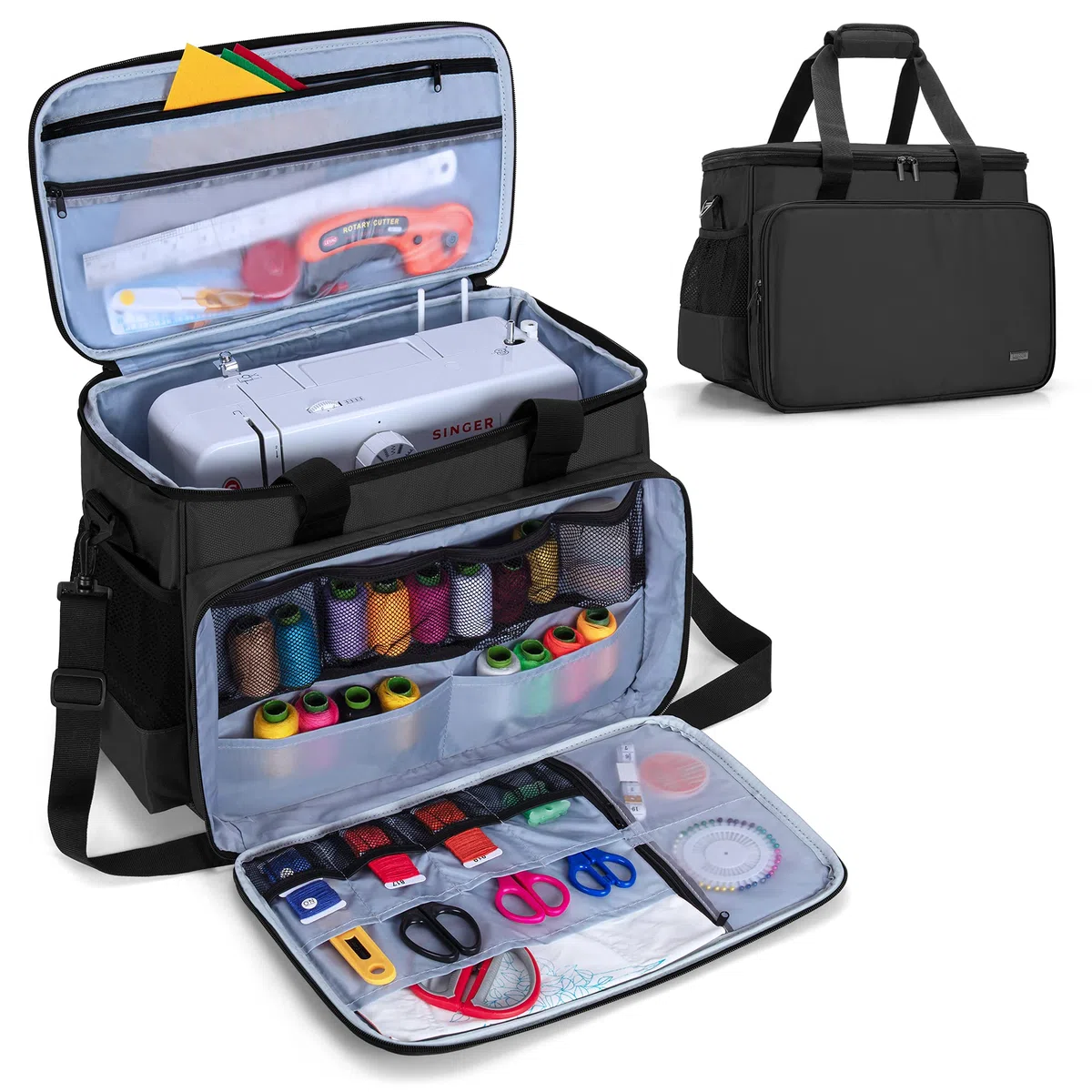 Luxja Máquina de Coser Trolley Bolso, Bolsa para Máquina de Coser, Funda Maquina de Coser (No Incluido Accesorios)