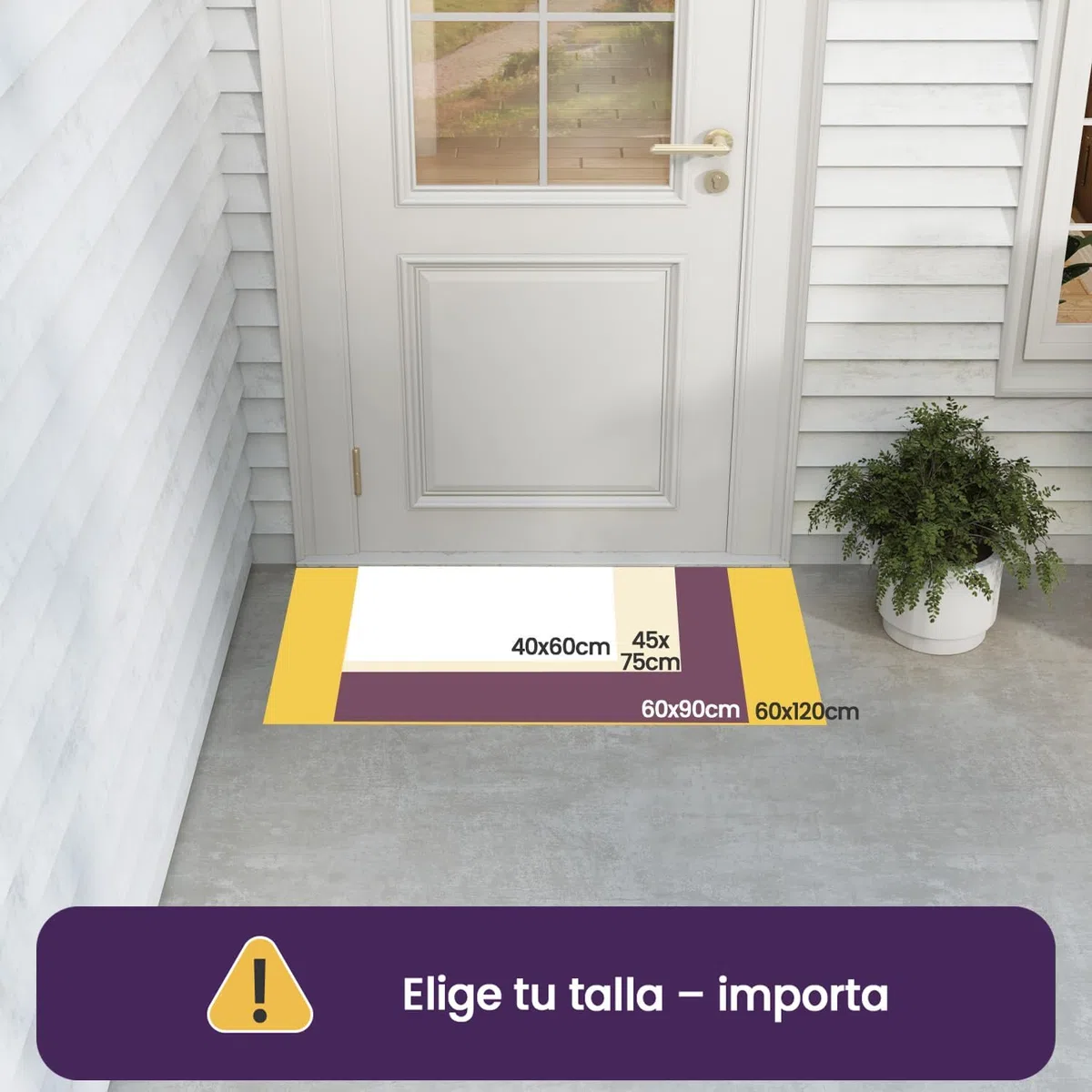 DEXI Felpudo Entrada Casa 44 x 75 cm, Felpudos Exterior Antideslizante y Lavable, Impermeable Alfombra Atrapar Suciedad para Puerta Principal, Balcón, Jardín, Marrón