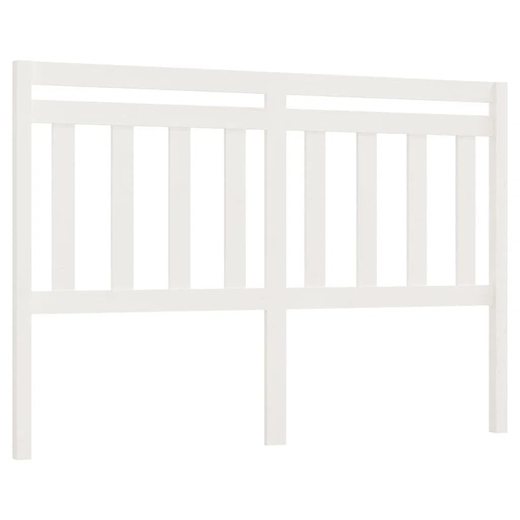 vidaXL Cabecero de Cama Cabezal Dormitorio Estructura Habitación Mobiliario Muebles Decoración Adorno Madera Maciza de Pino Blanco 146x4x100 cm