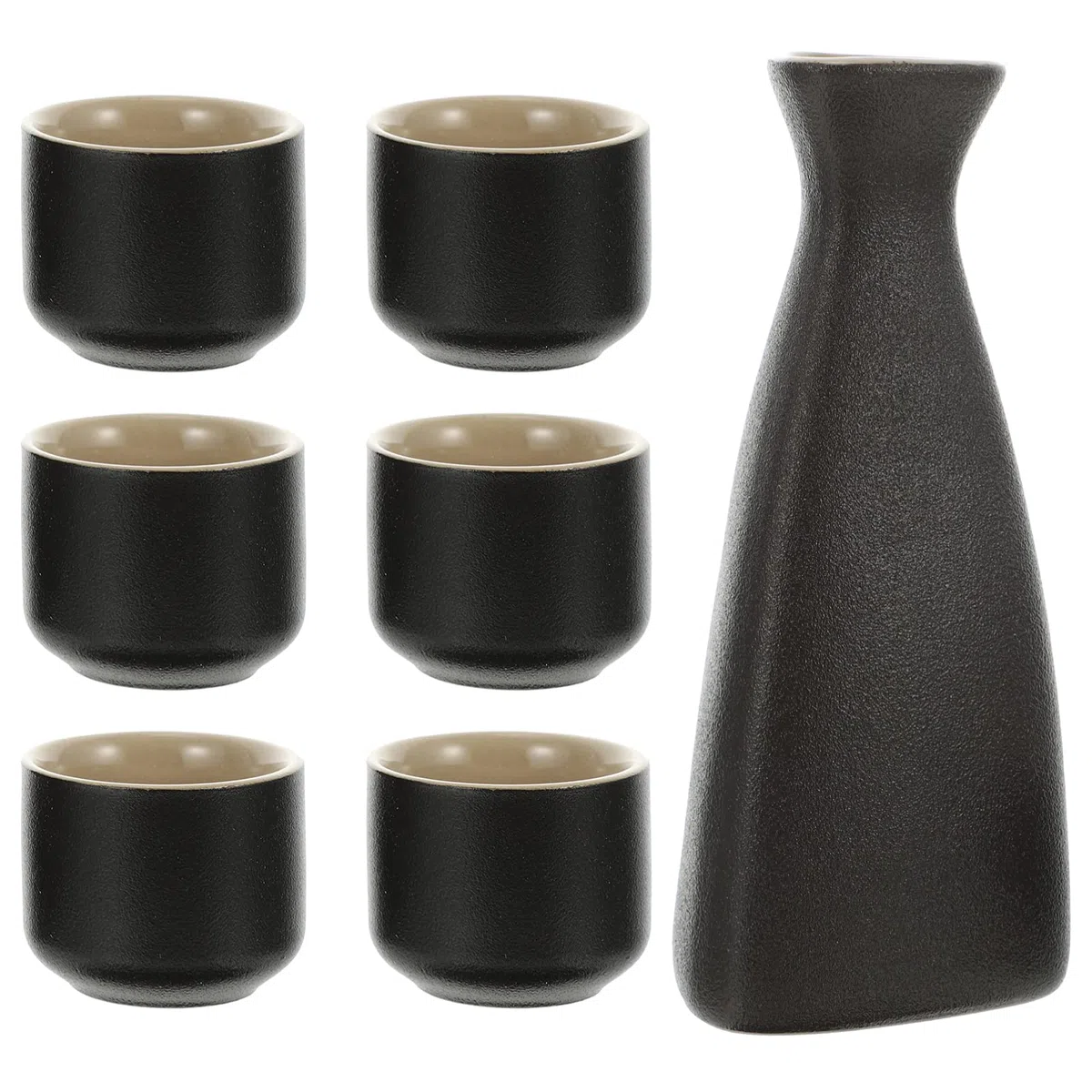 Juego de Sake de Cerámica Y Tazas de Sake Japonés Juego de Sake de Porcelana Botella Tokkuri Y Seis Tazas de Sake Ochoko Juego de Sake para Servir en Casa O Restaurante