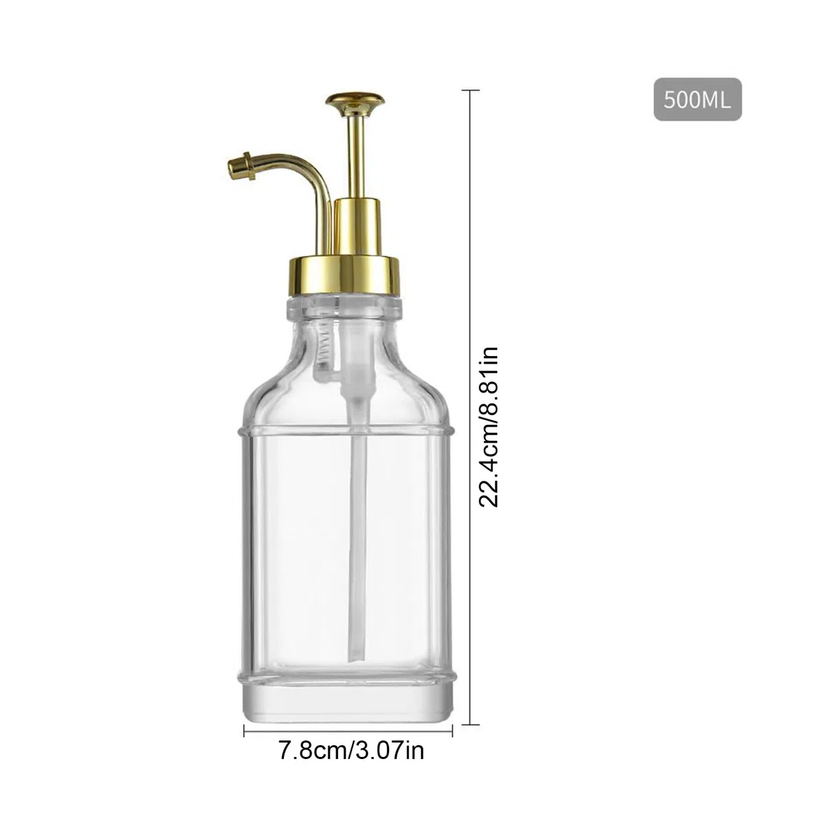 Dispensador de de Vidrio | Contenedor de de Vidrio Transparente | Botella de Salsa a Prueba de Fugas Transparente para Ketchup, jabón de Manos, Cocina, Bebida, Mesa, Postre, Chefs, hogar