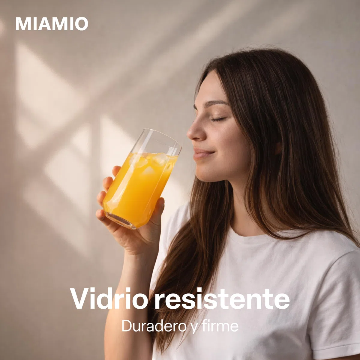 MIAMIO - Juego de Vasos de Cristal 6 Piezas 460 ml, Vasos Altos, Vasos de Agua, Cristalería para Cocina, Vasos de Vidrio Uso Diario - Apto para Lavavajillas - Colección Riva
