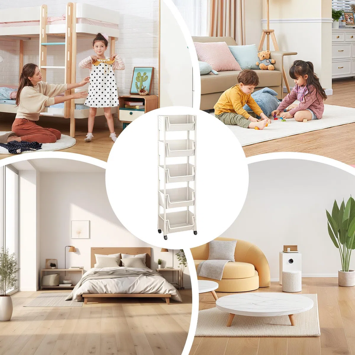 Carrito multiusos enrollable - Carrito de almacenamiento de libros multietapa con ruedas, gran capacidad de carga | Organizador de juguetes con ruedas, espacios estrechos, organizador de aulas, para