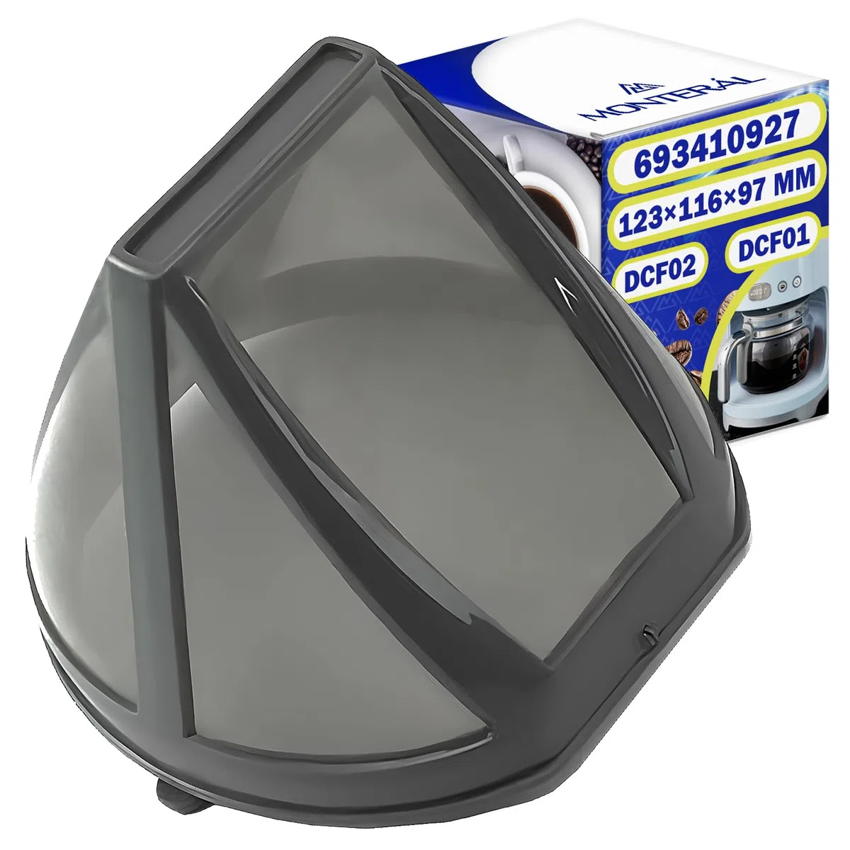 Filtro Cafe Permanente para Cafetera Goteo con Código Original 693410927 para Smeg DCF02 DCF01 – MONTERAL