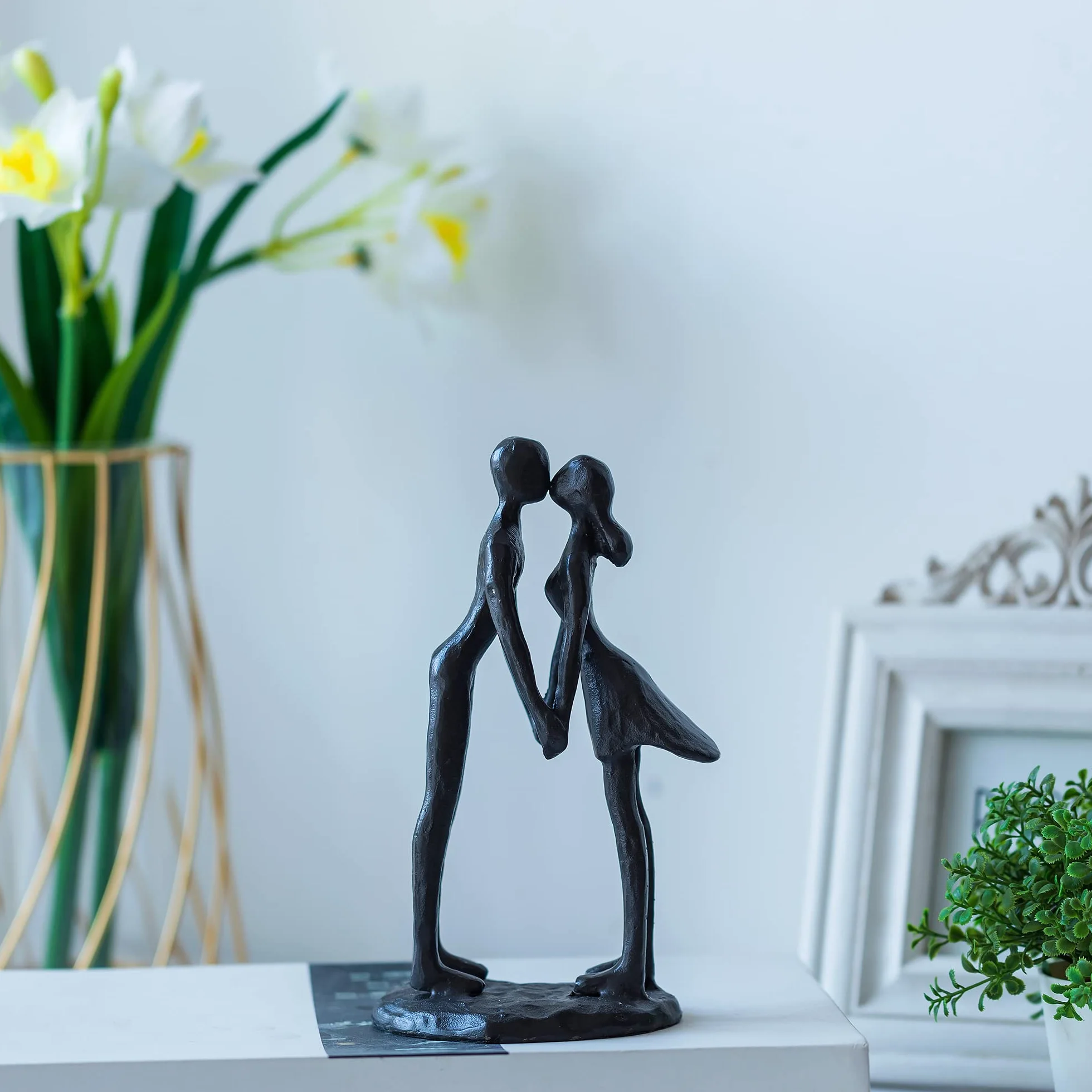 Sziqiqi Boda para Pareja: Regalo Aniversario Pareja de Hierro para Ella Él Esposo Esposa Novios - Figuras Decorativas para Compromiso San Valentin Navidad - Estatua de Pareja