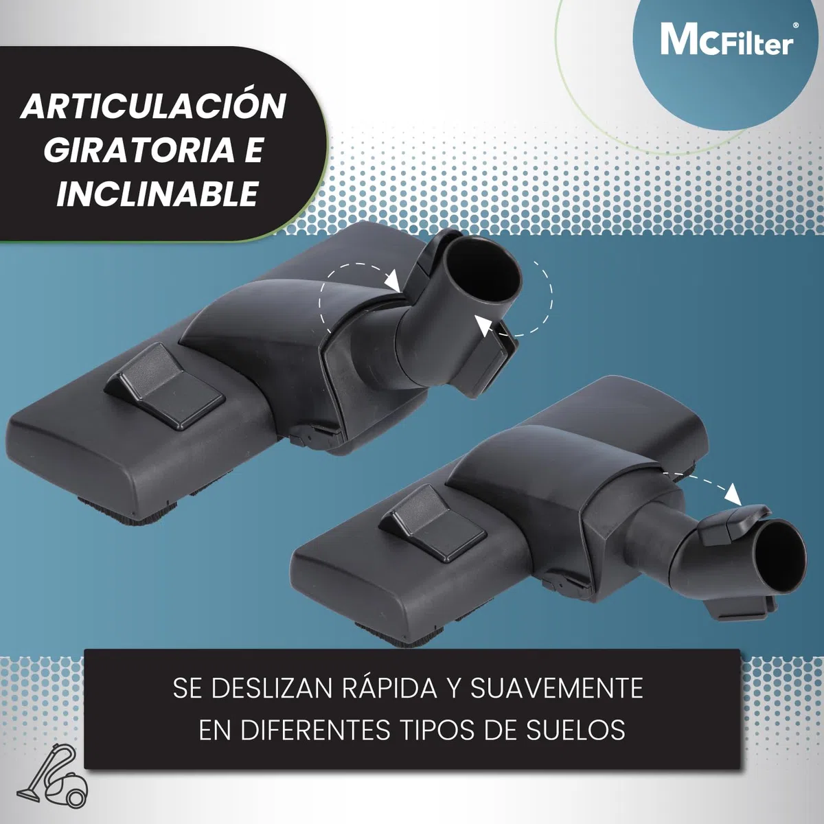 McFilter | Boquilla combinada adecuada para las aspiradoras Miele C1, C2, C3, S8000, S2, S3, S4, S5, S6 series, Complete, Compact, Classic, 35mm, función de enganche y aparcamiento conmutable