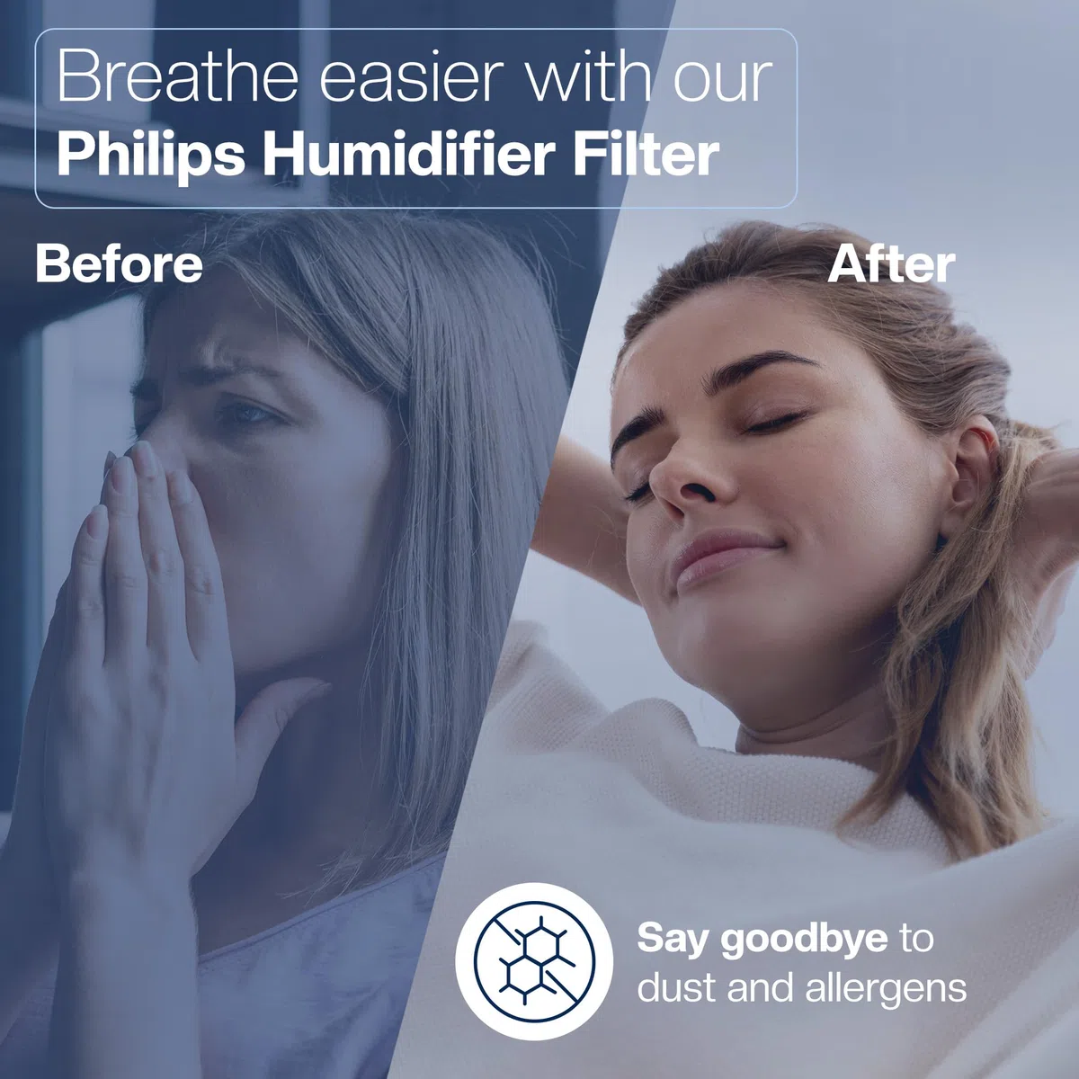 2 filtros para humidificador Philips [HU4814, HU4813, HU4811, HU4803 & HU4801] – Sustituye FY2401 – Humidificación higiénica, 99 % menos bacterias