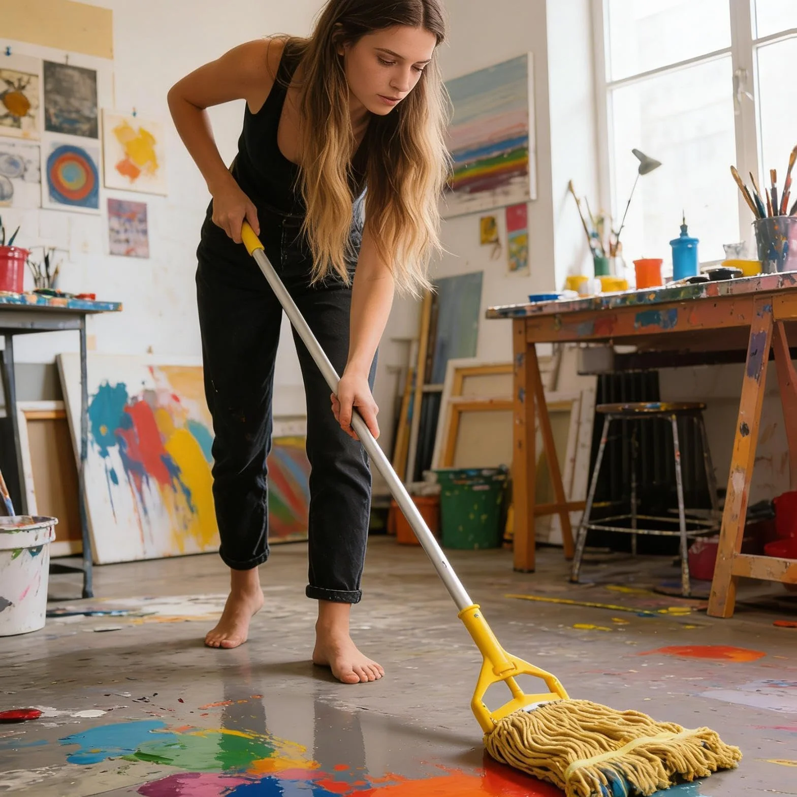 Mopa con Cordones Mango de Aluminio Desmontable Limpiador Reutilizable | Fregonas para limpieza de suelos para polvo madera parquet hogar baño cocina salón dormitorio y