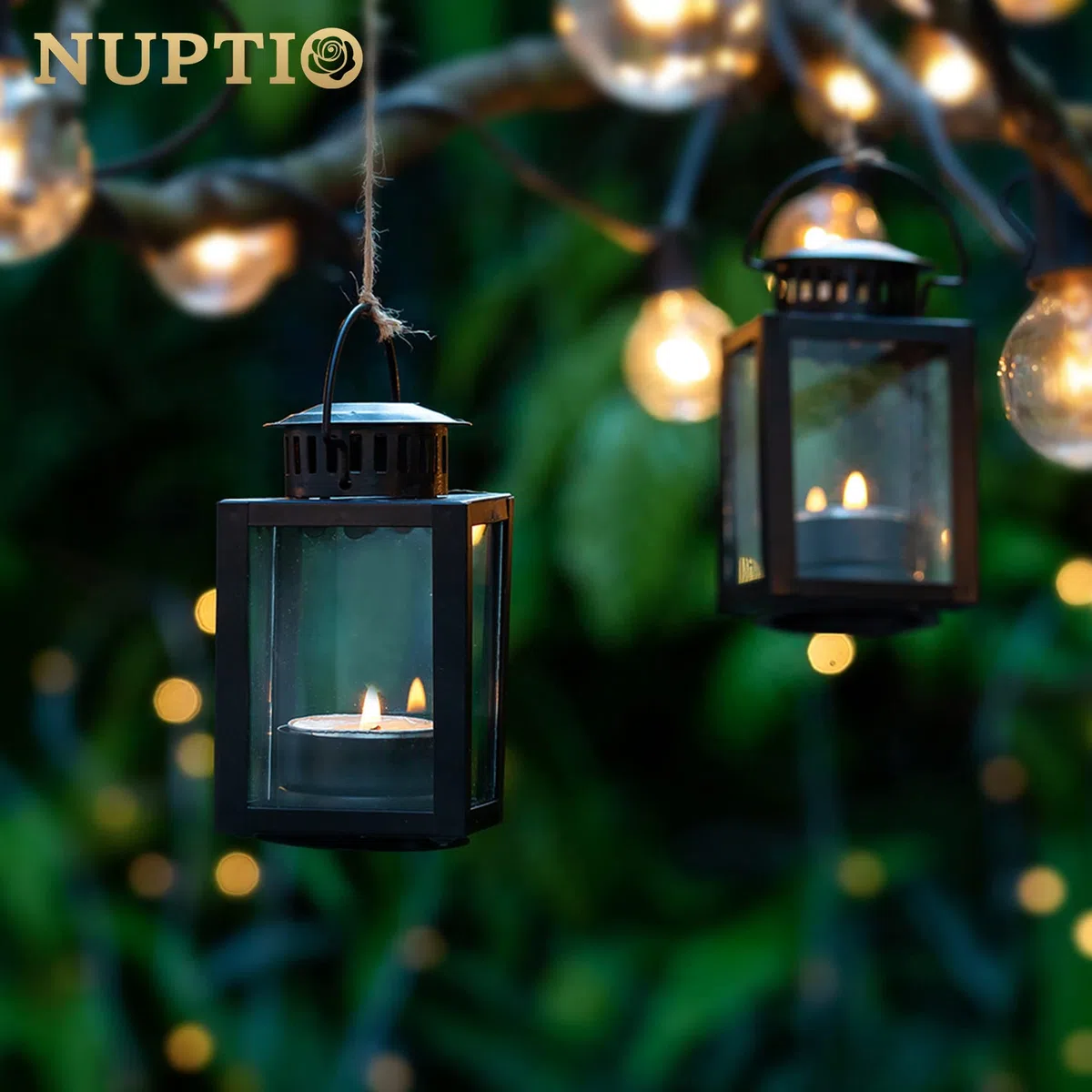 Linternas para Velas Linternas de Jardín, 4 Piezas Linternas Pequeñas Colgantes Vintage para Velas Candelitas, Candelabros de Velas Negras para Fiestas de Cumpleaños Al Aire Libre en Interiores Bodas