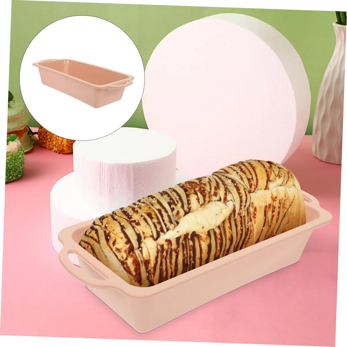 Alipis Molde de Silicona para Cupcakes con Asas y Refuerzo Metálico Antiadherente para Hornear Pan y Pasteles en Casa