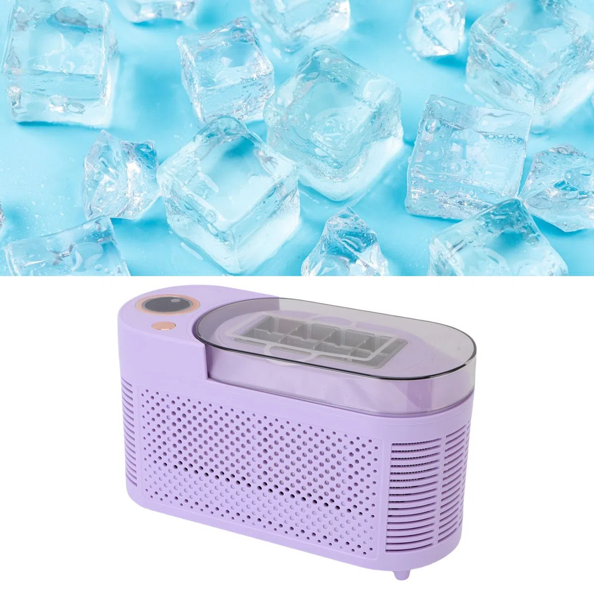 TOPINCN Máquina de Fabricante de Hielo de Encimera, Produzca 8 Cubos en 10 a 15 Minutos, 120W Mini Fabricante de Hielo Eléctrico Portátil con Canasta de Liberación (Enchufe de la UE)