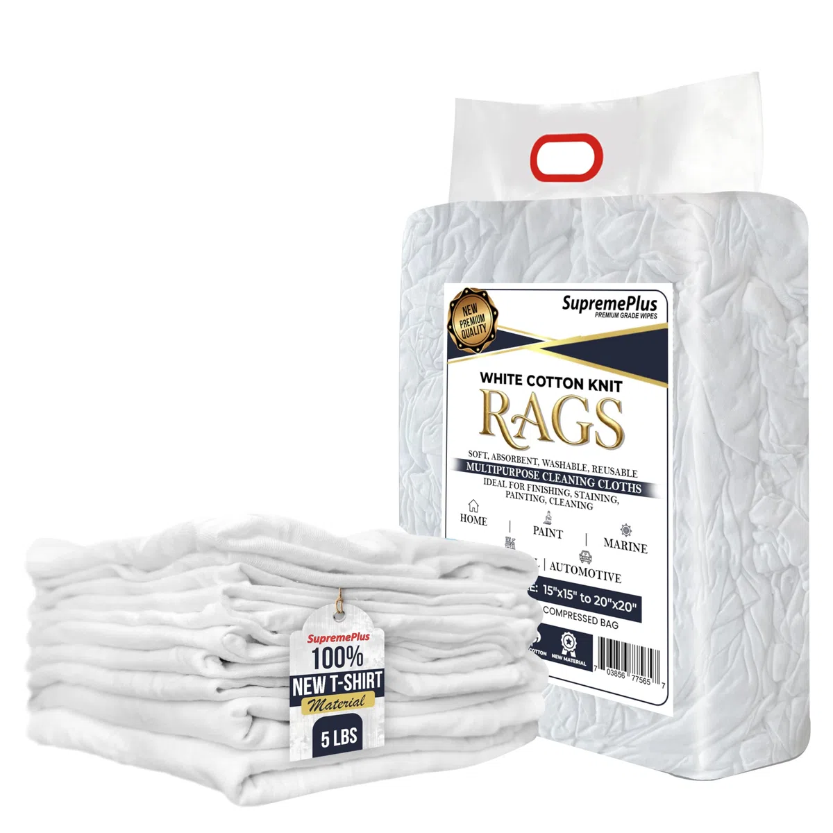 Trapos de limpieza de camisetas blancas de alta calidad, trapos de algodón blanco para limpieza, manchas, pintura, aceite, grasa y eliminación de polvo. Compra trapos a granel para uso