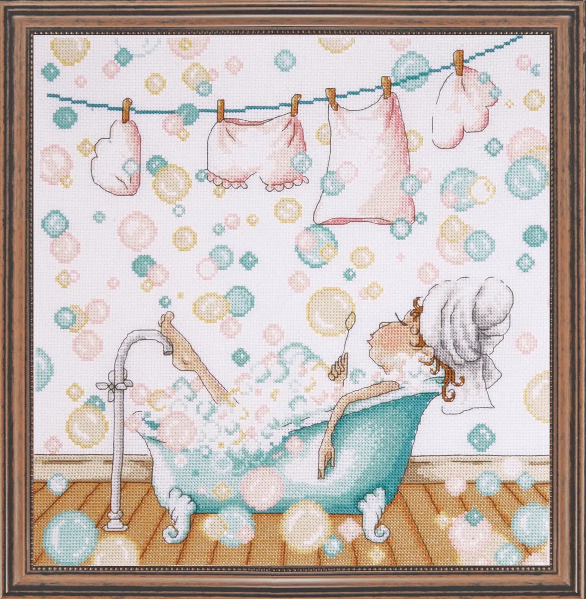 Design Works Blowing Bubbles - Kit de Cuadro Punto de Cruz