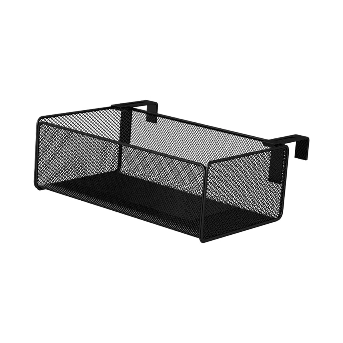 perfk Estante para plantas de balcón, cesta de almacenamiento colgante, estante para litera, accesorios con ganchos escalables para organización de oficina, Negro