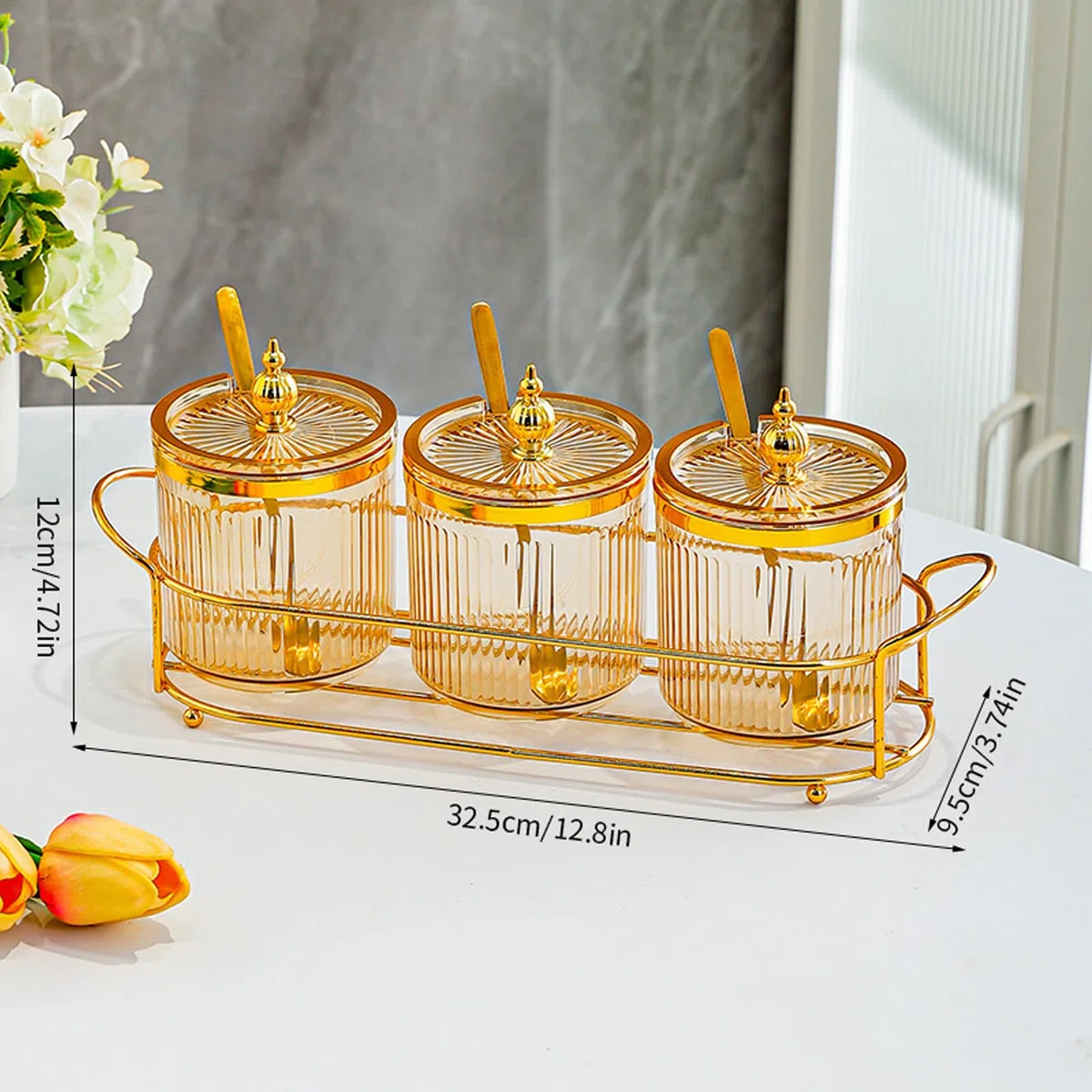 Envase Para Condimentos - Juego de Botes para Condimentos - Recipiente Compacto Multiusos Con Tapa Y Cucharas Para Pimienta Cardamomo Canela Azúcar Sal De Cocina Y Hogar