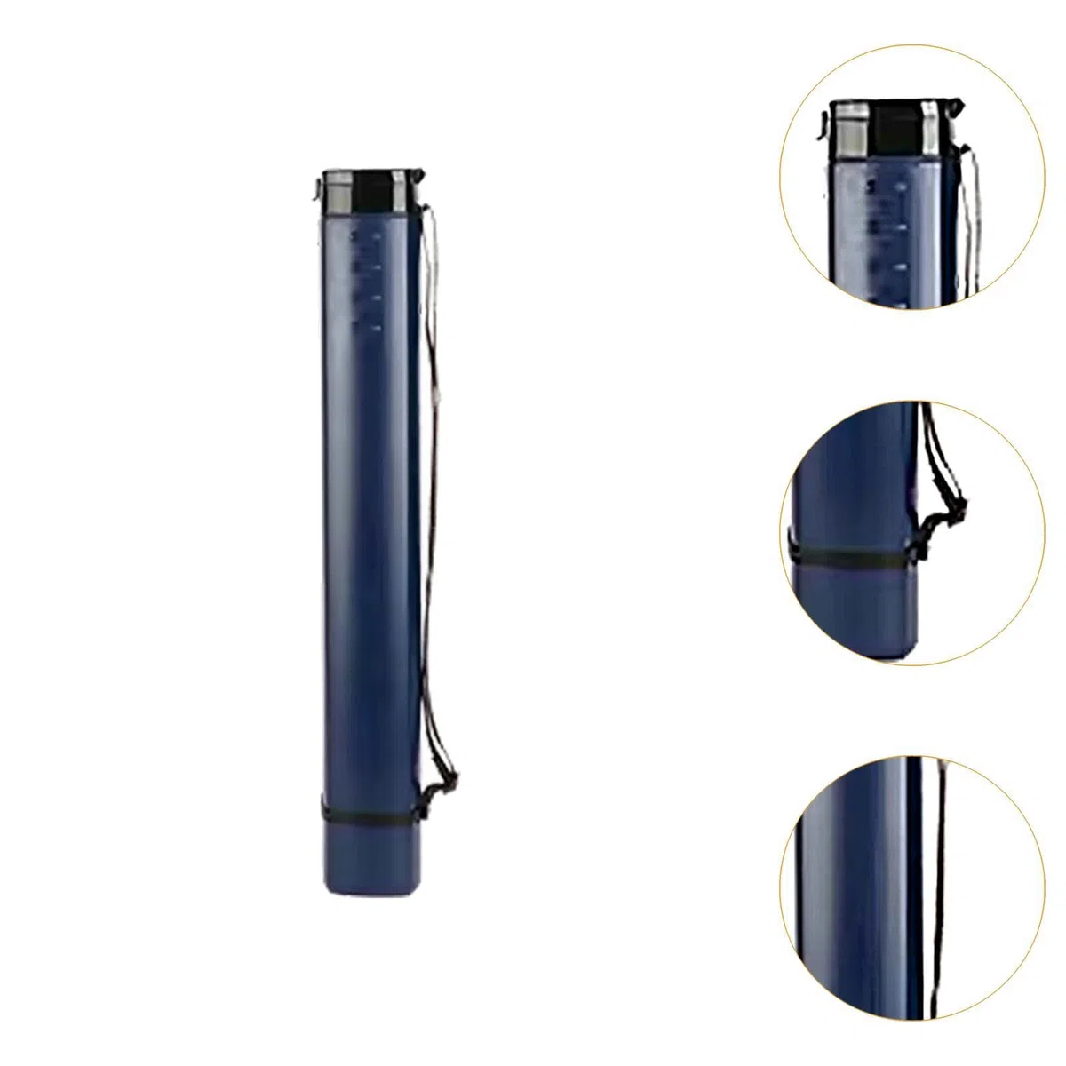 Tubo Porta Planos Tubo Telescópico Almacenaje Estuche Expandible Correa Ajustable Material Impermeable Adecuado para Estudiantes, Azul Profundo, Individual