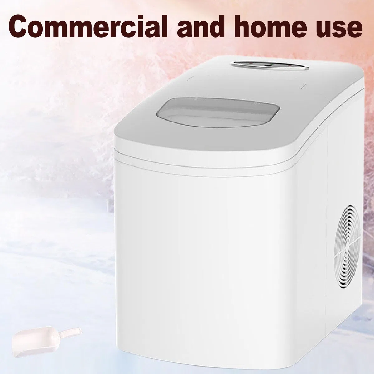 Annadue Pequeño Fabricante de Hielo, Máquina de Hielo de Encimera Portátil, Máquina Redonda de Fabricantes de Hielo, Automático Completo, Ahorro de Espacio, para Hogar, Cocina, (Enchufe