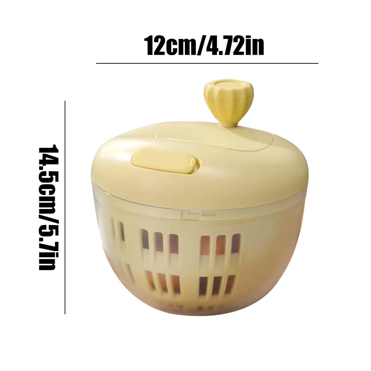 Spinner de verduras – Mini centrifugador de ensalada de 800 ml con base de silicona antideslizante, de frutas compacta y cuenco colador, secadora de lechuga portátil para una preparación