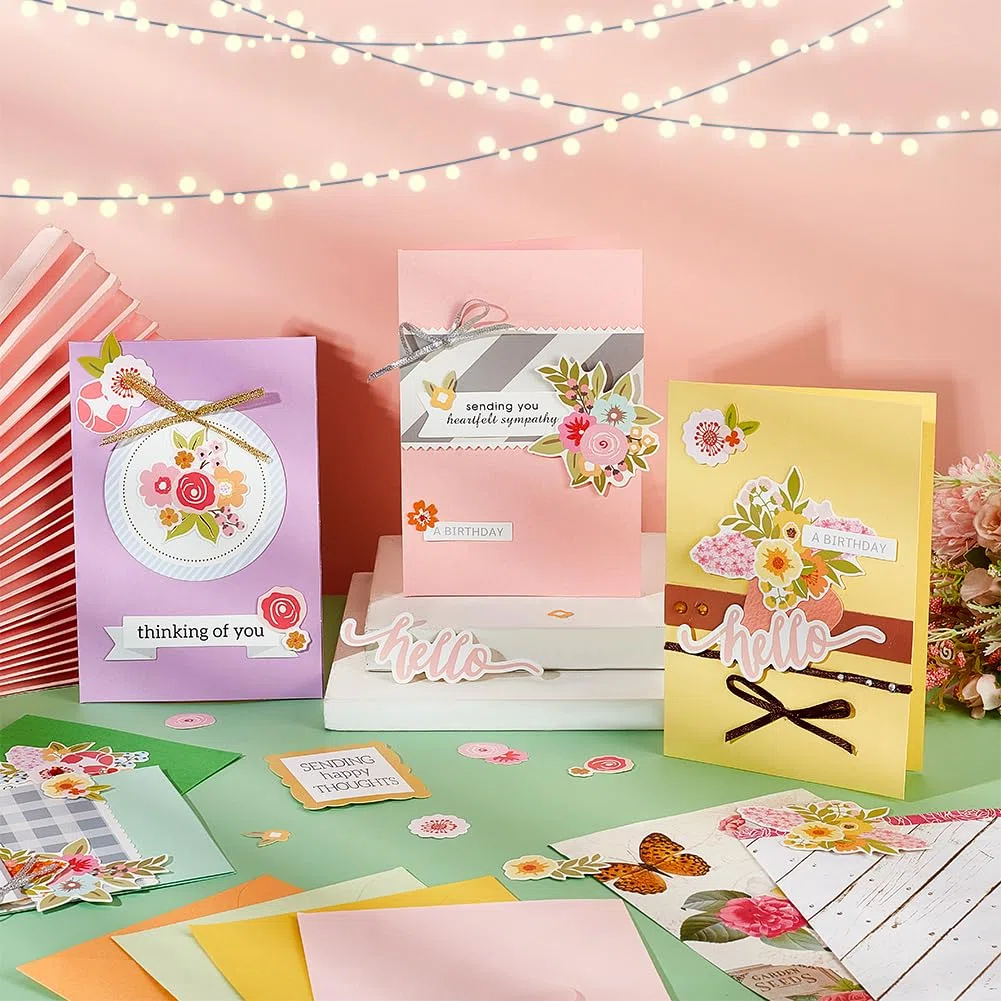 AHANDMAKER Kits para Hacer Tarjetas de Papel, Coloridos Kits de Tarjetas de felicitación Hechos a Mano para Tarjetas del día de San Valentín, Tarjetas de Pascua, Invitaciones de cumpleaños, Sobres y