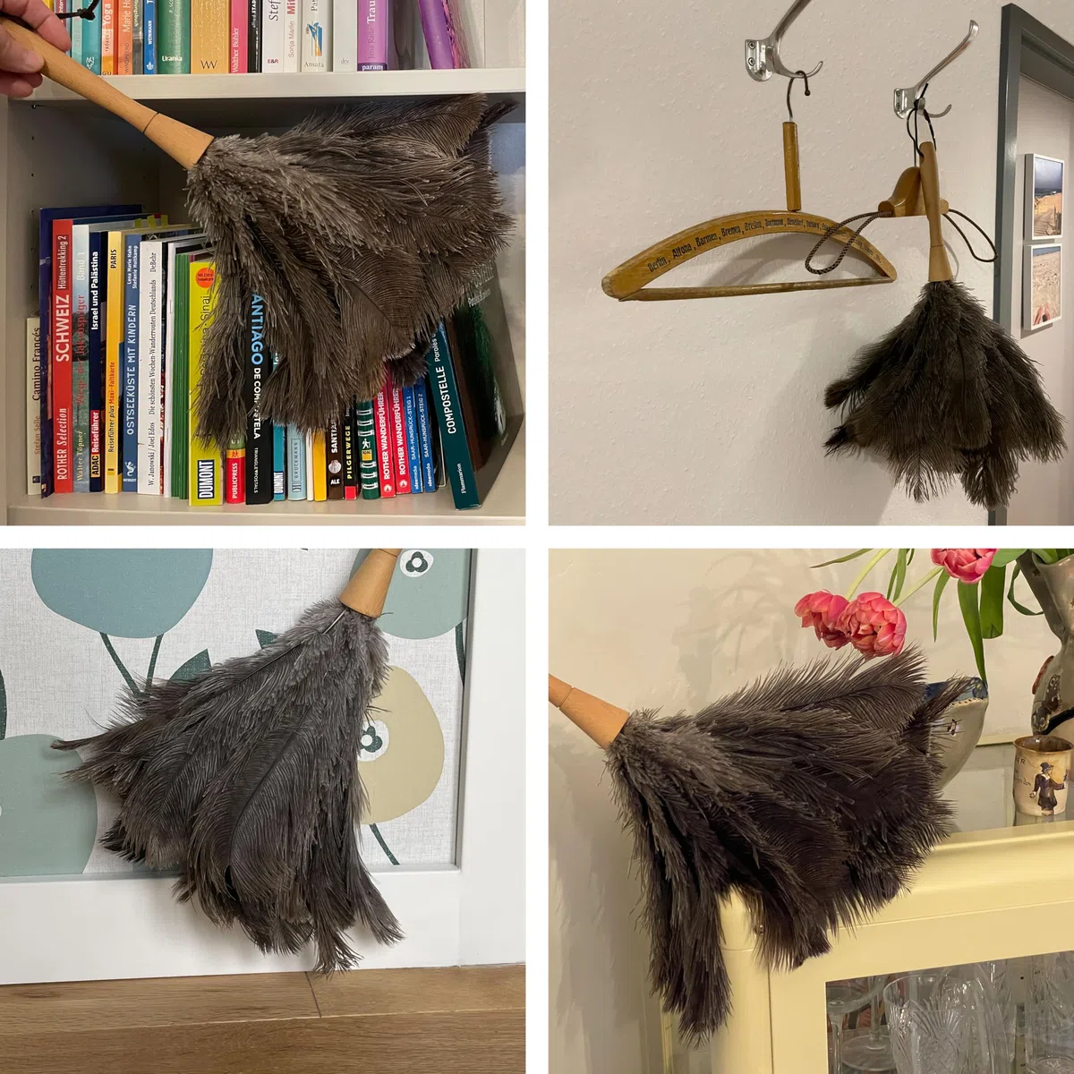 Plumero con Plumas de Avestruz - Plumero Hecho en la UE - Hecho a Mano - 50 cm de Largo z2921