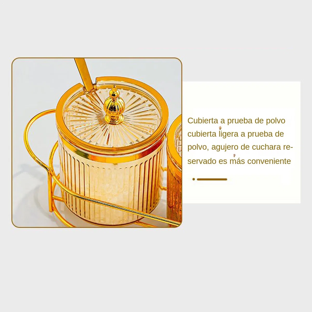 Envase Para Condimentos - Juego de Botes para Condimentos - Recipiente Compacto Multiusos Con Tapa Y Cucharas Para Pimienta Cardamomo Canela Azúcar Sal De Cocina Y Hogar