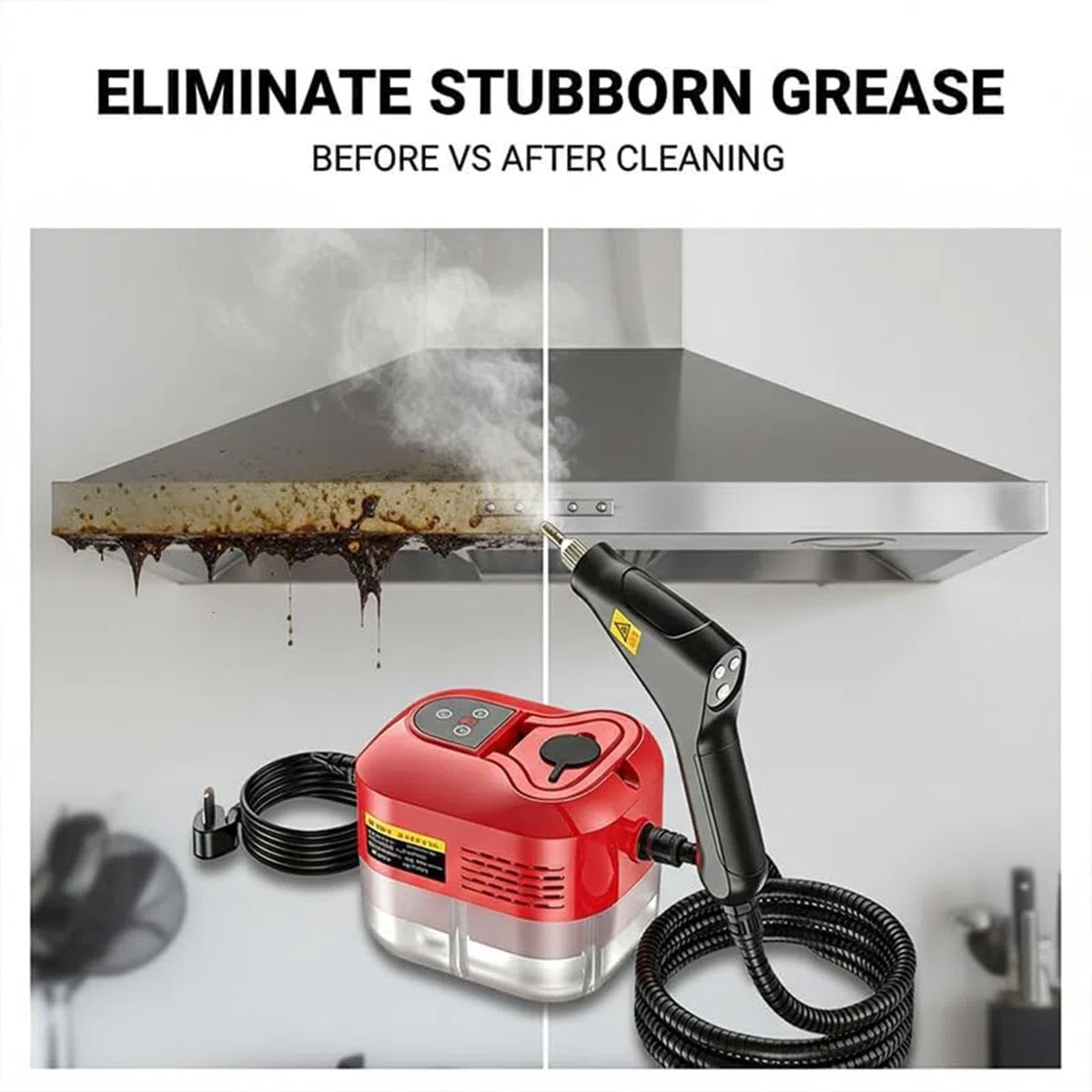 Para limpieza, portátil potente con 8 | Limpiador a vapor pesado para cocina | Para azulejos, juntas, suelos, ventanas, revestimientos, sofás, alfombras, detalles de coche