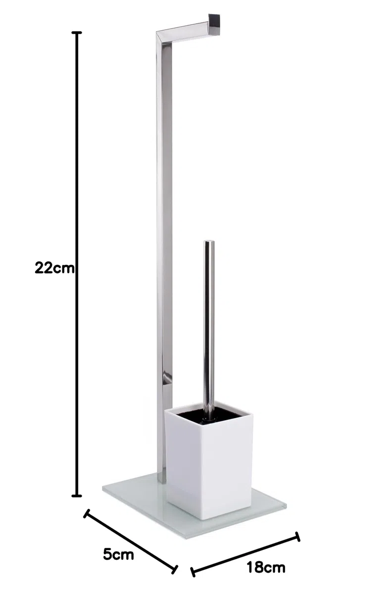 MSV Juego de Pie WC, Acero Inoxidable, Blanco, 70,5x22x18 cm