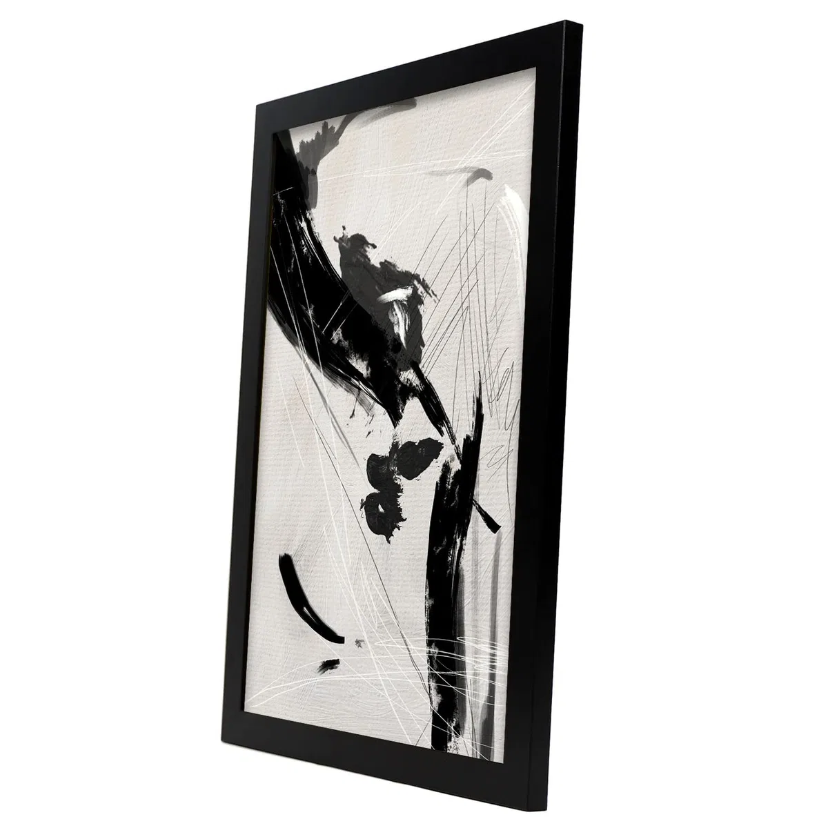 Nacnic Lamina artistica decorativa con ilustración de Exposición Kline 1 tamaño A3 con marco negro estilo Abstracto para decorar el hogar, salón, habitaciones, estudios...
