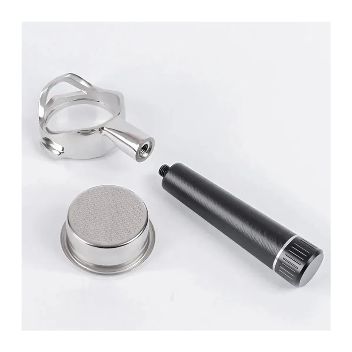 Portafiltro hueco sin fondo de 58 mm for filtro máquina universal acero inoxidable(58mm-E61-silver)